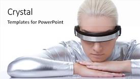  Presentation with cyber - PPT theme enhanced with android background - beautiful cyber woman background and a white colored foreground