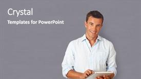  Presentation with man relaxing on massage table - PPT layouts featuring android background - handsome man using electronic tablet background and a  colored foreground