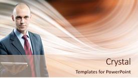  Presentation with tablet - Slides having android device - young handsome businessman holding tablet background and a  colored foreground