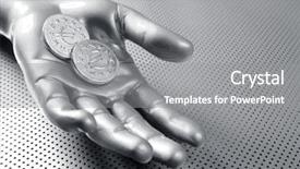  Presentation with euro - PPT theme with android symbol - futuristic euro business coin background and a gray colored foreground