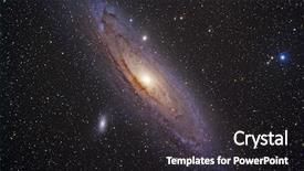  Presentation with galaxy - PPT theme having andromeda galaxy background and a dark gray colored foreground