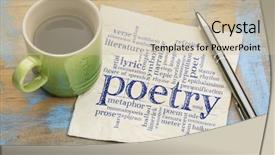  Presentation with poetry - Slides having anecdote - poetry word cloud - handwriting background and a soft green colored foreground