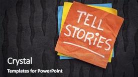  Presentation with black paper - Theme consisting of anecdote - tell stories reminder note background and a dark gray colored foreground