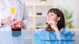  Presentation with blood transfusion - Beautiful presentation design featuring anemi - doctor discussing blood transfusion backdrop and a light blue colored foreground