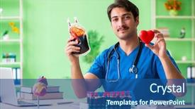  Presentation with blood - PPT layouts having anemi - doctor doing blood analysis background and a ocean colored foreground