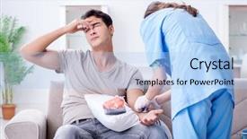  Presentation with blood transfusion - Slides featuring anemi - patient getting blood transfusion background and a light blue colored foreground