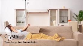  Presentation with pregnant woman - Audience pleasing presentation design consisting of anemia - sick pregnant woman suffering backdrop and a coral colored foreground