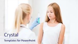  Presentation with child healthcare - Slides having children anesthesia - healthcare and medical concept background and a sky blue colored foreground