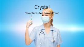  Presentation with mask nurse - Colorful slide set enhanced with local anesthesia - healthcare and medical concept backdrop and a  colored foreground