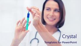  Presentation with medical mhealth healthcare concept - Theme consisting of local anesthesia - healthcare and medical concept background and a sky blue colored foreground