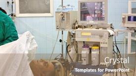  Presentation with anesthesia - Audience pleasing presentation consisting of anesthesia-machinery-middle-age-man backdrop and a coral colored foreground