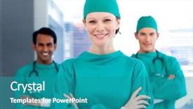  Presentation with anesthesia - Slides consisting of anesthesia surgery - positive surgeons with folded arms background and a teal colored foreground