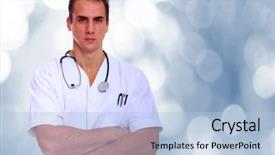  Presentation with doctor - Audience pleasing PPT layouts consisting of anesthesiologists - caucasian mid adult male doctor backdrop and a  colored foreground