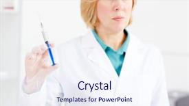  Presentation with anesthesiologist - Cool new slide set with anesthesiologists - female anesthesiologist holding a syringe backdrop and a sky blue colored foreground