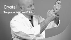  Presentation with medical worker - Beautiful theme featuring anesthesiology - medical worker drawing up medicine backdrop and a gray colored foreground