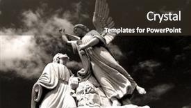  Presentation with christ - Beautiful presentation design featuring angel and christ blue monochrome backdrop and a tawny brown colored foreground