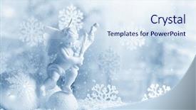  Presentation with christmas angel - Amazing presentation theme having seasons greetings - angel and christmas ball backdrop and a sky blue colored foreground