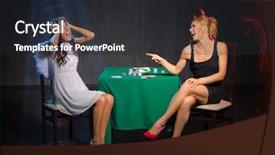  Presentation with devil angel - Cool new presentation theme with angel and devil playing cards backdrop and a dark gray colored foreground