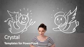  Presentation with devil angel - Amazing presentation theme having angel and the devil backdrop and a gray colored foreground