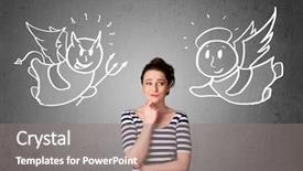 Presentation with devil - Presentation featuring angel and the devil background and a gray colored foreground