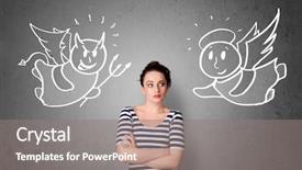  Presentation with devil angel - Colorful slide set enhanced with angel and the devil backdrop and a gray colored foreground