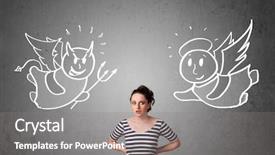  Presentation with devil angel - Slides featuring  background and a  colored foreground.