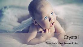  Presentation with angel baby - Slide deck consisting of angel baby background and a mint green colored foreground
