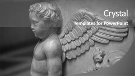  Presentation with islamic decorations decoration and motif - Colorful slide set enhanced with angel carved stone bas-relief backdrop and a gray colored foreground