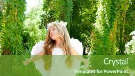  Presentation with angel wings - Amazing slides having angel children girl open arms backdrop and a tawny brown colored foreground