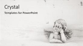  Presentation with angel - Presentation theme enhanced with angel figurine on a old background and a white colored foreground