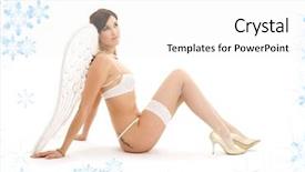  Presentation with angel - Amazing slides having angel girl in white lingerie backdrop and a  colored foreground