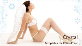  Presentation with angel - PPT layouts consisting of angel girl in white lingerie background and a  colored foreground