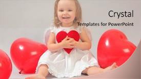  Presentation with angel baby - Slide deck enhanced with angel-girl with red heart background and a soft green colored foreground