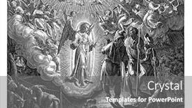  Presentation with engraving - Beautiful slide deck featuring angel-in-radiant-light-announces backdrop and a gray colored foreground