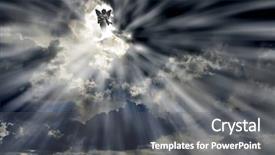  Presentation with angel - Colorful slide deck enhanced with angel in sky clouds backdrop and a dark gray colored foreground
