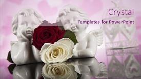  Presentation with angel - Amazing slide deck having angel love valentine's day concept heart background backdrop and a lemonade colored foreground