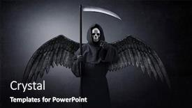  Presentation with death - Beautiful theme featuring angel-of-death-pointing backdrop and a black colored foreground