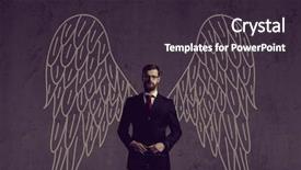  Presentation with sponsor - Slide deck enhanced with angel over dark background investment background and a wine colored foreground