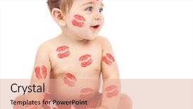  Presentation with angel baby - Slide set featuring wireless communication - young businessman and businesswoman background and a coral colored foreground