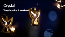  Presentation with christmas angel - Beautiful slide deck featuring angel shaped christmas lights backdrop and a black colored foreground