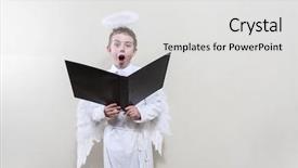  Presentation with angel - Theme consisting of angel singing in the choir background and a light gray colored foreground