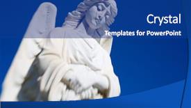  Presentation with old animal statue - Audience pleasing slides consisting of angel statue at an old backdrop and a ocean colored foreground