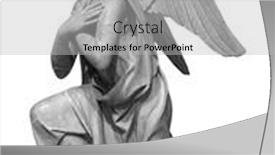  Presentation with angel - PPT theme with angel-statue-isolated-on-white background and a light gray colored foreground
