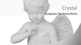  Presentation with angel in white - PPT theme enhanced with angel-statue-isolated-on-white background and a white colored foreground