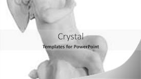  Presentation with angel - Theme with angel-statue-isolated-on-white background and a light gray colored foreground