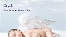  Presentation with angel wings - Colorful slide set enhanced with angel wings - fantasy portrait of a cute backdrop and a sky blue colored foreground