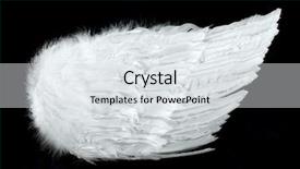  Presentation with angel baby - Slides featuring angel wings isolated on black background and a light gray colored foreground