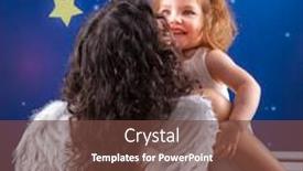  Presentation with christmas angel - Slide deck consisting of angel with a little girl on christmas night background and a tawny brown colored foreground