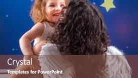  Presentation with christmas angel - Colorful slide set enhanced with angel with a little girl on christmas night backdrop and a tawny brown colored foreground