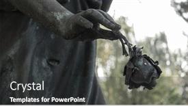  Presentation with cemetery - Colorful presentation theme enhanced with angel-with-a-rose backdrop and a dark gray colored foreground